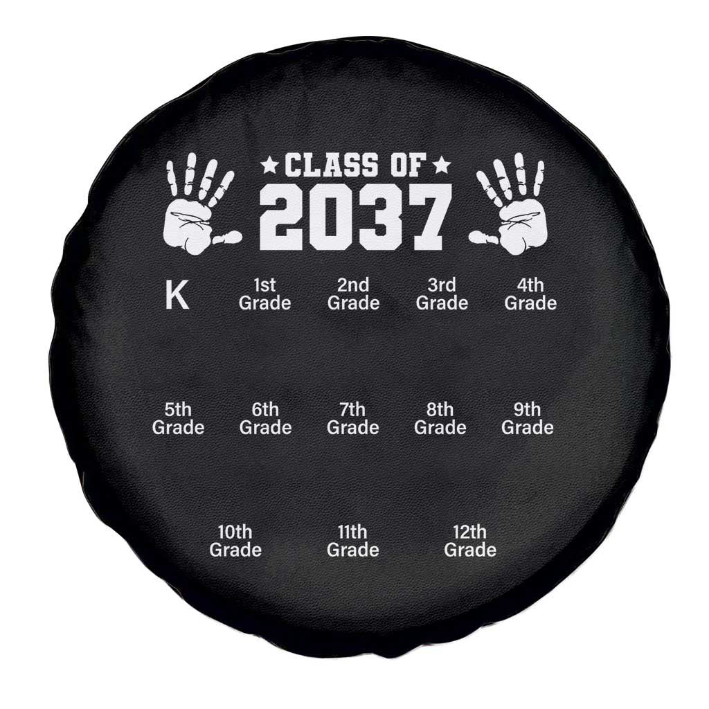 Class of 2037 Grow With Me Spare Tire Cover Handprint K to 12th Grade Graduation TS10 Print Your Wear