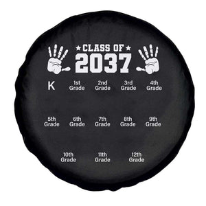 Class of 2037 Grow With Me Spare Tire Cover Handprint K to 12th Grade Graduation TS10 Print Your Wear
