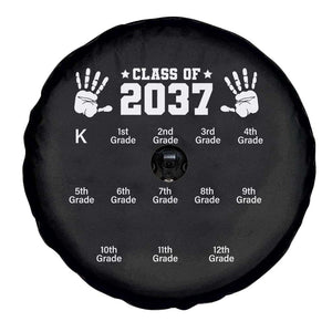 Class of 2037 Grow With Me Spare Tire Cover Handprint K to 12th Grade Graduation TS10 Print Your Wear