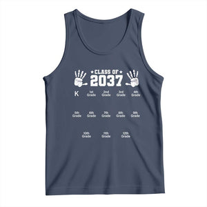 Class of 2037 Grow With Me Tank Top Handprint K to 12th Grade Graduation TS10 Navy Print Your Wear