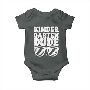 Kindergarten Dude Baby Onesie Funny Back to School First Day Of Kinder Graduation TS10 Dark Heather Print Your Wear