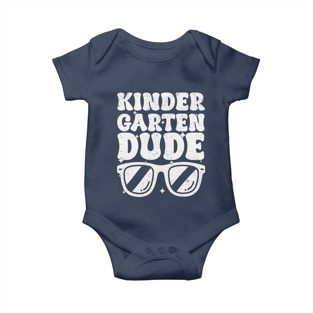 Kindergarten Dude Baby Onesie Funny Back to School First Day Of Kinder Graduation TS10 Navy Print Your Wear
