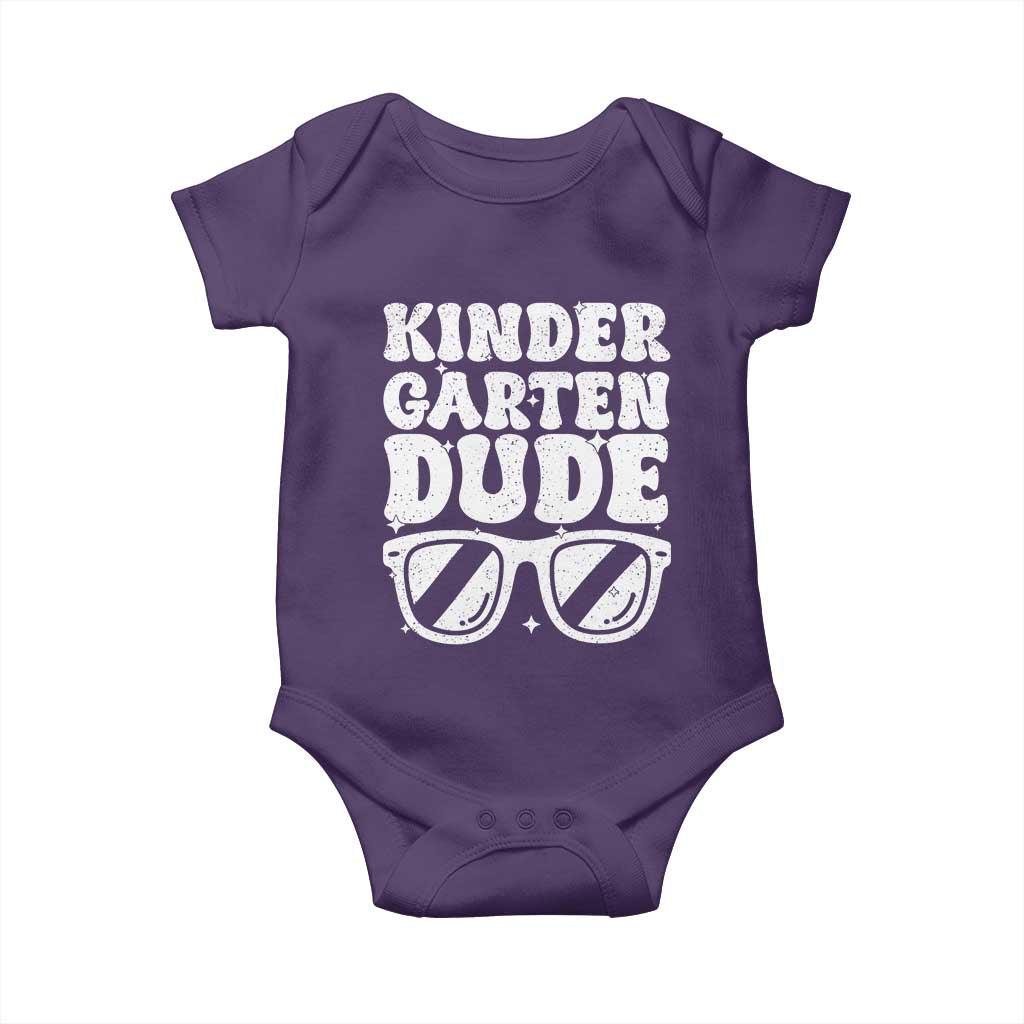 Kindergarten Dude Baby Onesie Funny Back to School First Day Of Kinder Graduation TS10 Purple Print Your Wear