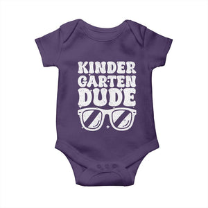 Kindergarten Dude Baby Onesie Funny Back to School First Day Of Kinder Graduation TS10 Purple Print Your Wear