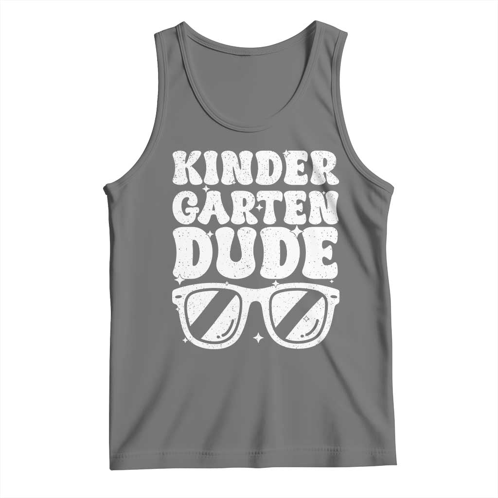 Kindergarten Dude Tank Top Funny Back to School First Day Of Kinder Graduation TS10 Black Heather Print Your Wear