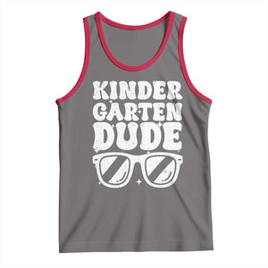 Kindergarten Dude Tank Top Funny Back to School First Day Of Kinder Graduation TS10 Deep Heather Red Print Your Wear