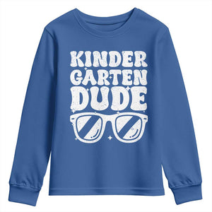 Kindergarten Dude Youth Sweatshirt Funny Back to School First Day Of Kinder Graduation TS10 Royal Blue Print Your Wear