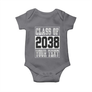 Personalized Class of 2038 Baby Onesie Custom Name Grow With Me To Graduation TS10 Charcoal Print Your Wear