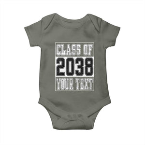Personalized Class of 2038 Baby Onesie Custom Name Grow With Me To Graduation TS10 Military Green Print Your Wear