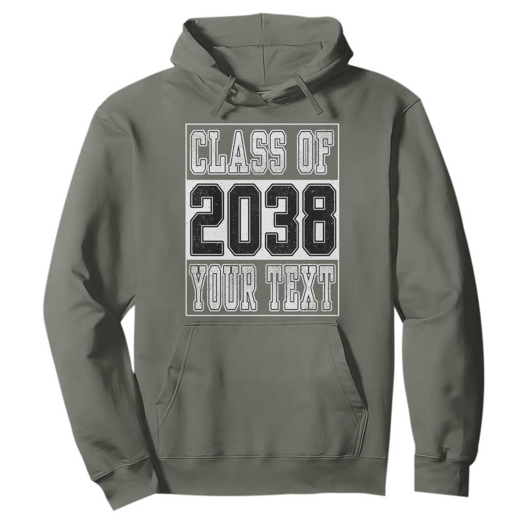 Personalized Class of 2038 Hoodie Custom Name Grow With Me To Graduation TS10 Military Green Print Your Wear