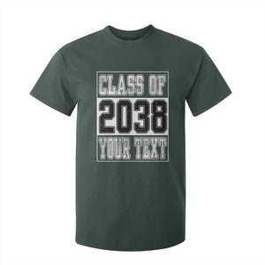 Personalized Class of 2038 T Shirt For Kid Custom Name Grow With Me To Graduation TS10 Dark Forest Green Print Your Wear
