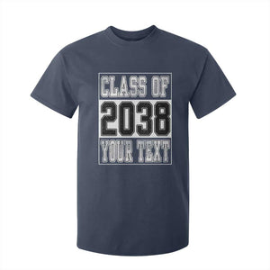 Personalized Class of 2038 T Shirt For Kid Custom Name Grow With Me To Graduation TS10 Navy Print Your Wear