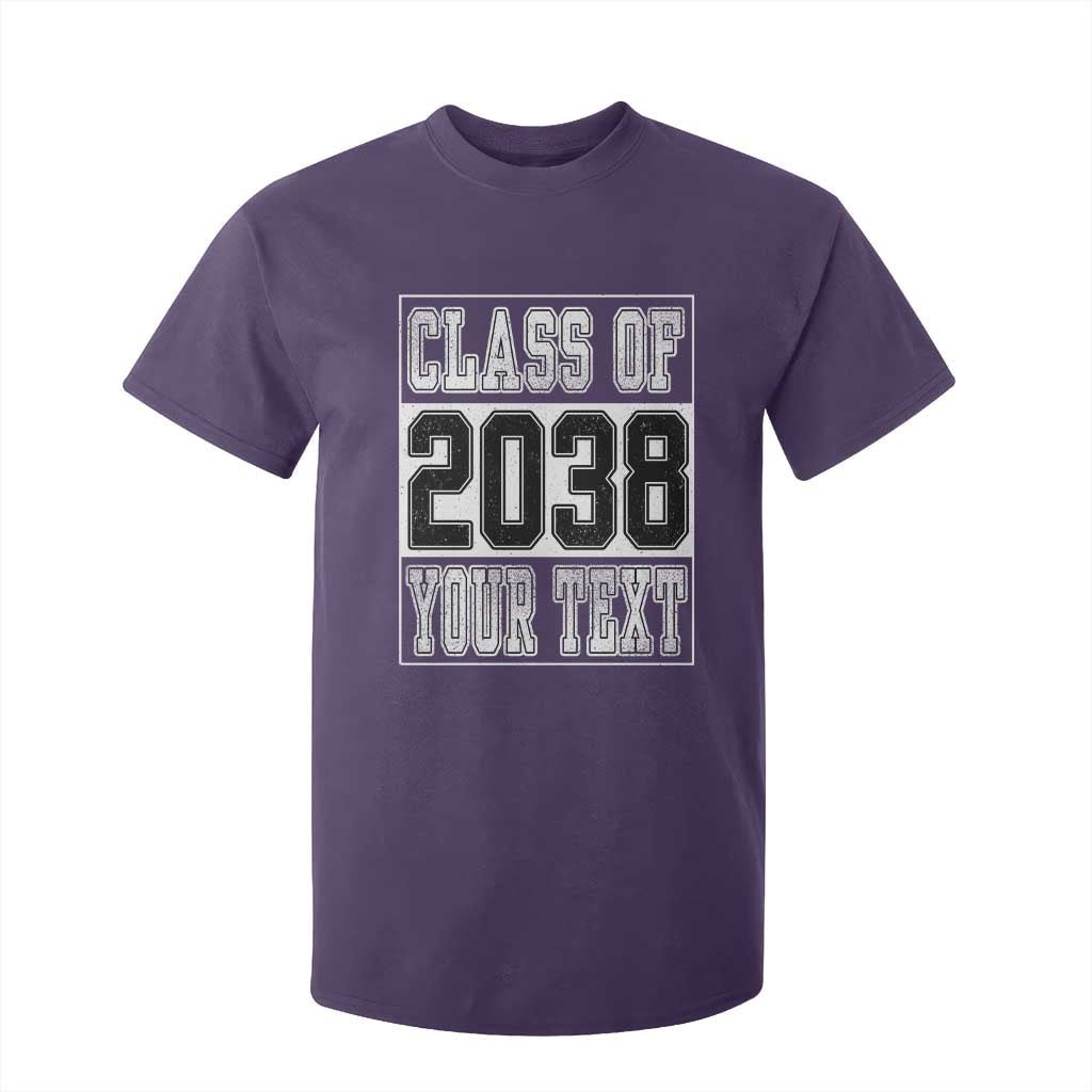 Personalized Class of 2038 T Shirt For Kid Custom Name Grow With Me To Graduation TS10 Purple Print Your Wear