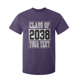 Personalized Class of 2038 T Shirt For Kid Custom Name Grow With Me To Graduation TS10 Purple Print Your Wear