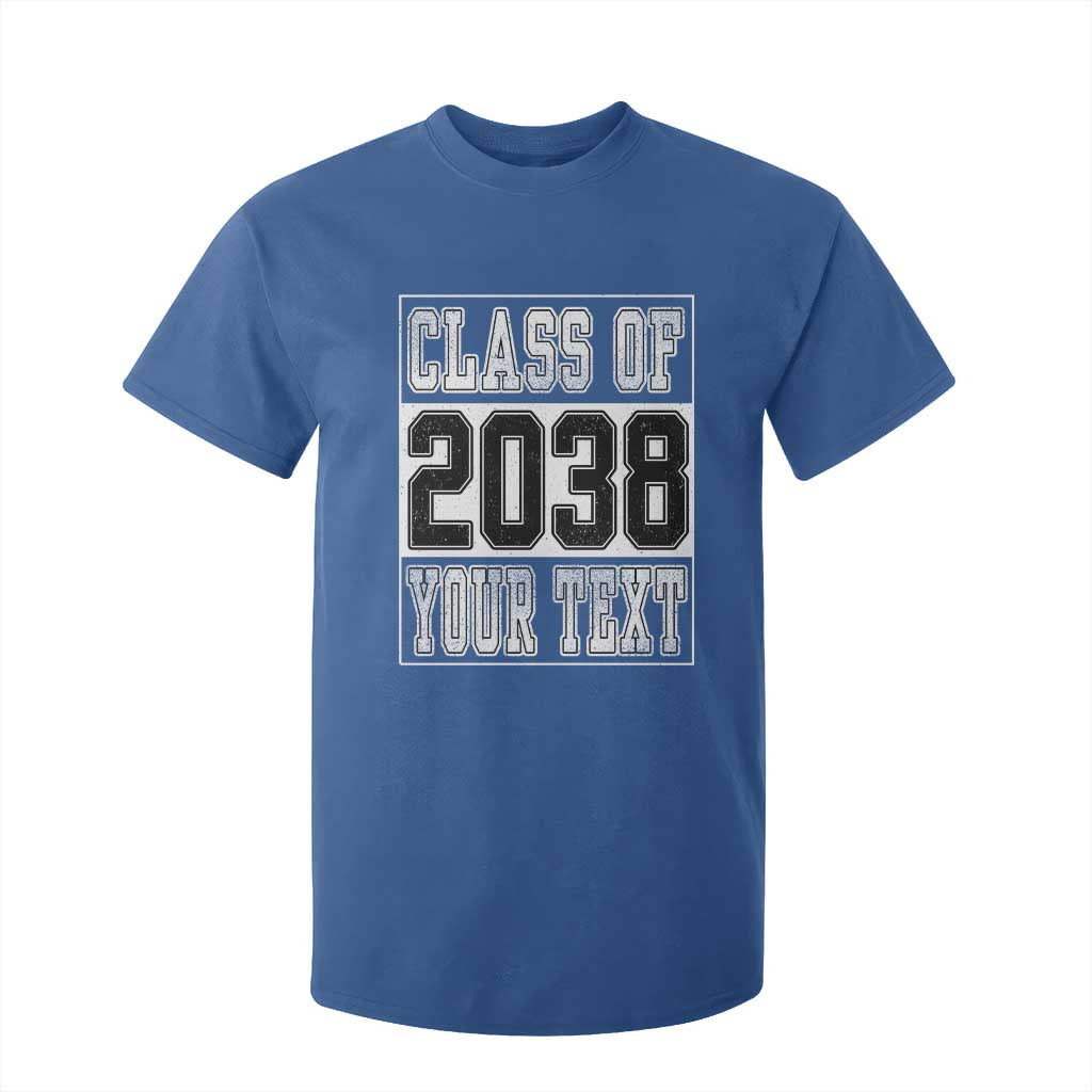 Personalized Class of 2038 T Shirt For Kid Custom Name Grow With Me To Graduation TS10 Royal Blue Print Your Wear