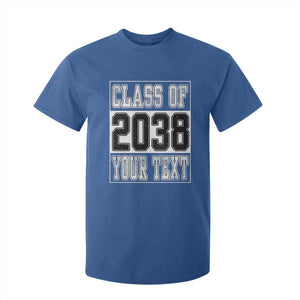 Personalized Class of 2038 T Shirt For Kid Custom Name Grow With Me To Graduation TS10 Royal Blue Print Your Wear
