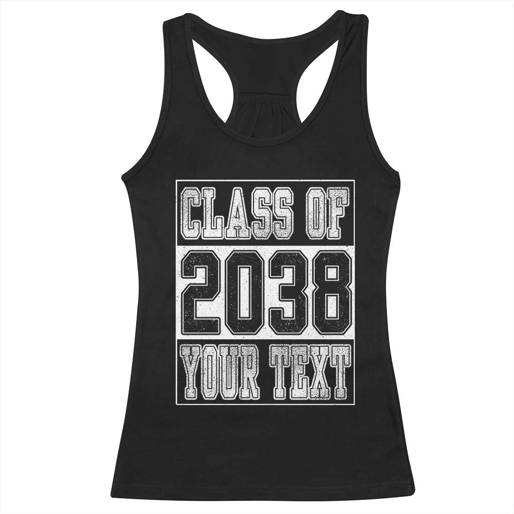 Personalized Class of 2038 Racerback Tank Top Custom Name Grow With Me To Graduation TS10 Black Print Your Wear