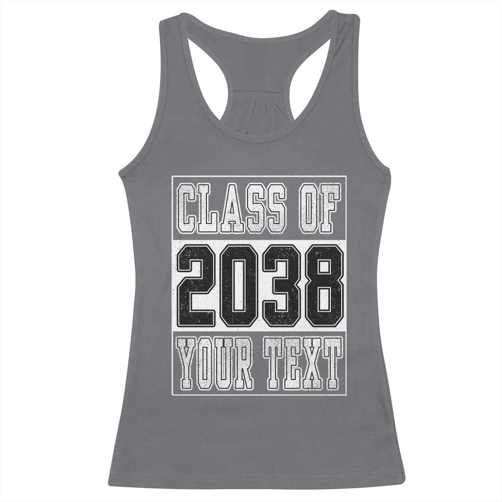 Personalized Class of 2038 Racerback Tank Top Custom Name Grow With Me To Graduation TS10 Charcoal Print Your Wear