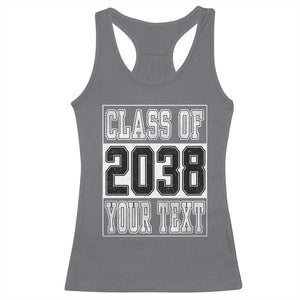Personalized Class of 2038 Racerback Tank Top Custom Name Grow With Me To Graduation TS10 Charcoal Print Your Wear
