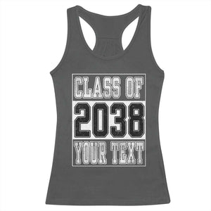 Personalized Class of 2038 Racerback Tank Top Custom Name Grow With Me To Graduation TS10 Dark Heather Print Your Wear