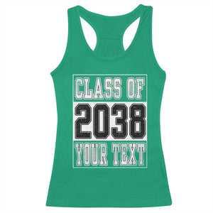 Personalized Class of 2038 Racerback Tank Top Custom Name Grow With Me To Graduation TS10 Irish Green Print Your Wear