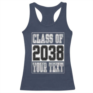 Personalized Class of 2038 Racerback Tank Top Custom Name Grow With Me To Graduation TS10 Navy Print Your Wear