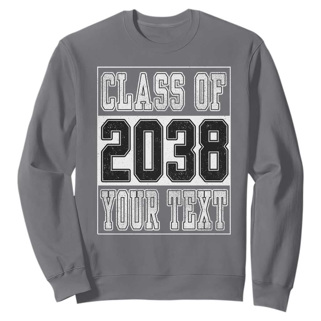 Personalized Class of 2038 Sweatshirt Custom Name Grow With Me To Graduation TS10 Charcoal Print Your Wear