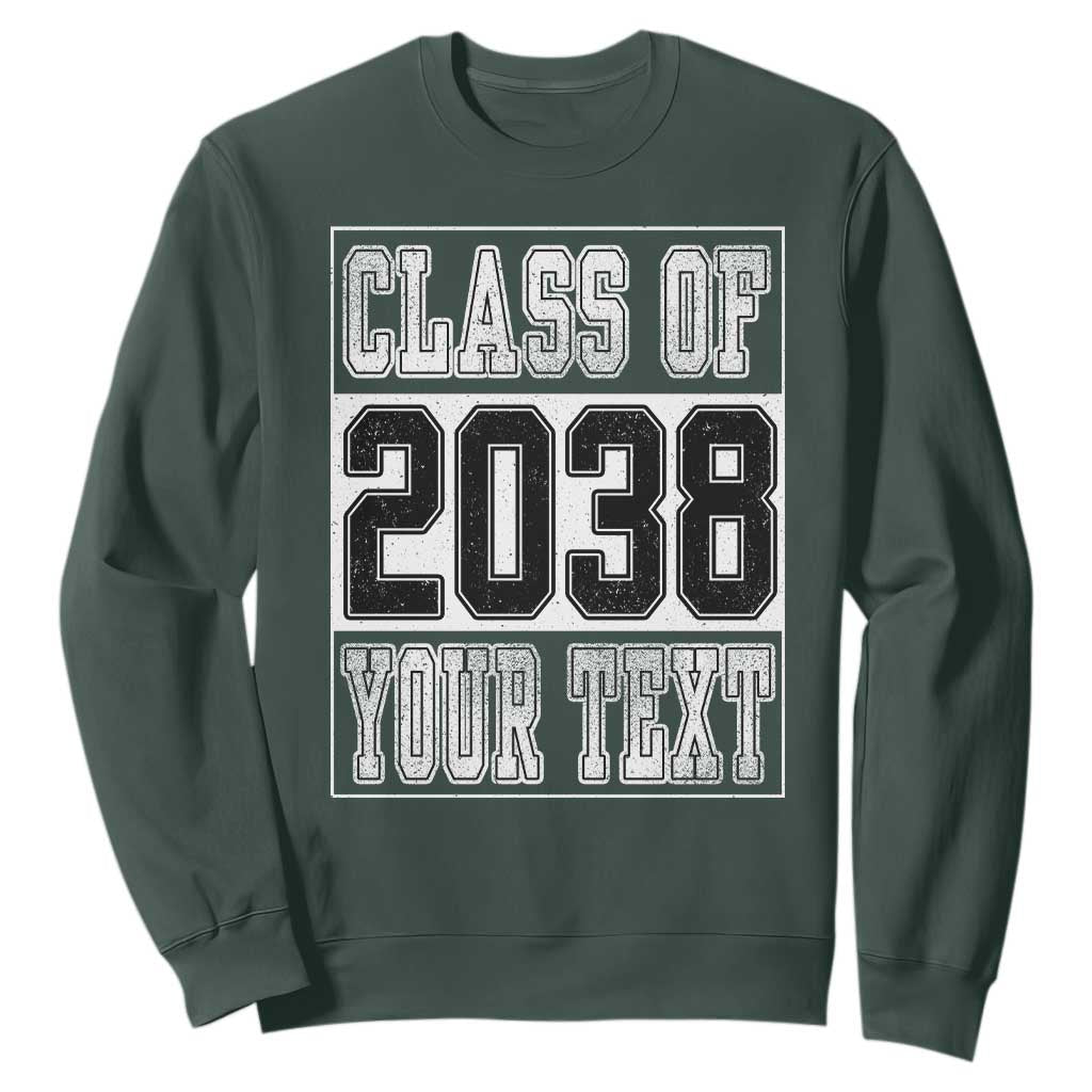 Personalized Class of 2038 Sweatshirt Custom Name Grow With Me To Graduation TS10 Dark Forest Green Print Your Wear