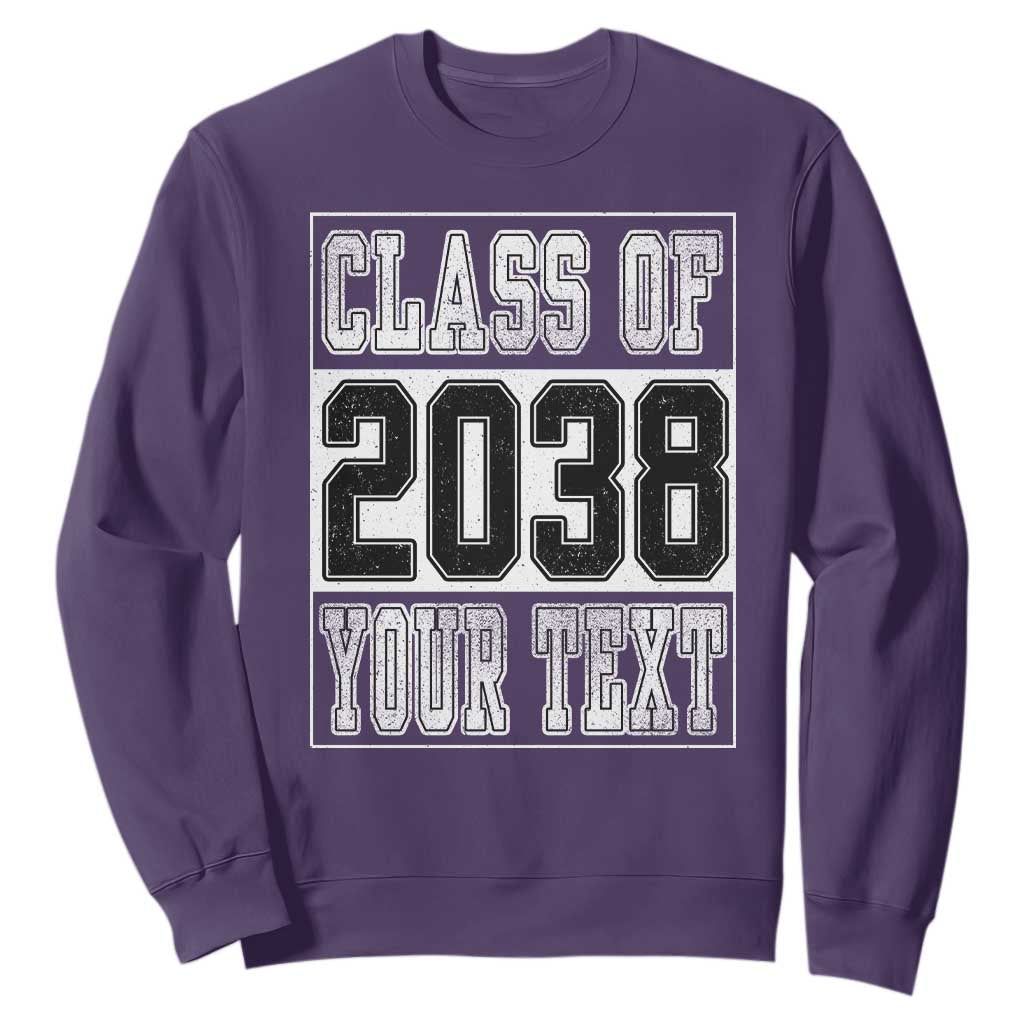 Personalized Class of 2038 Sweatshirt Custom Name Grow With Me To Graduation TS10 Purple Print Your Wear