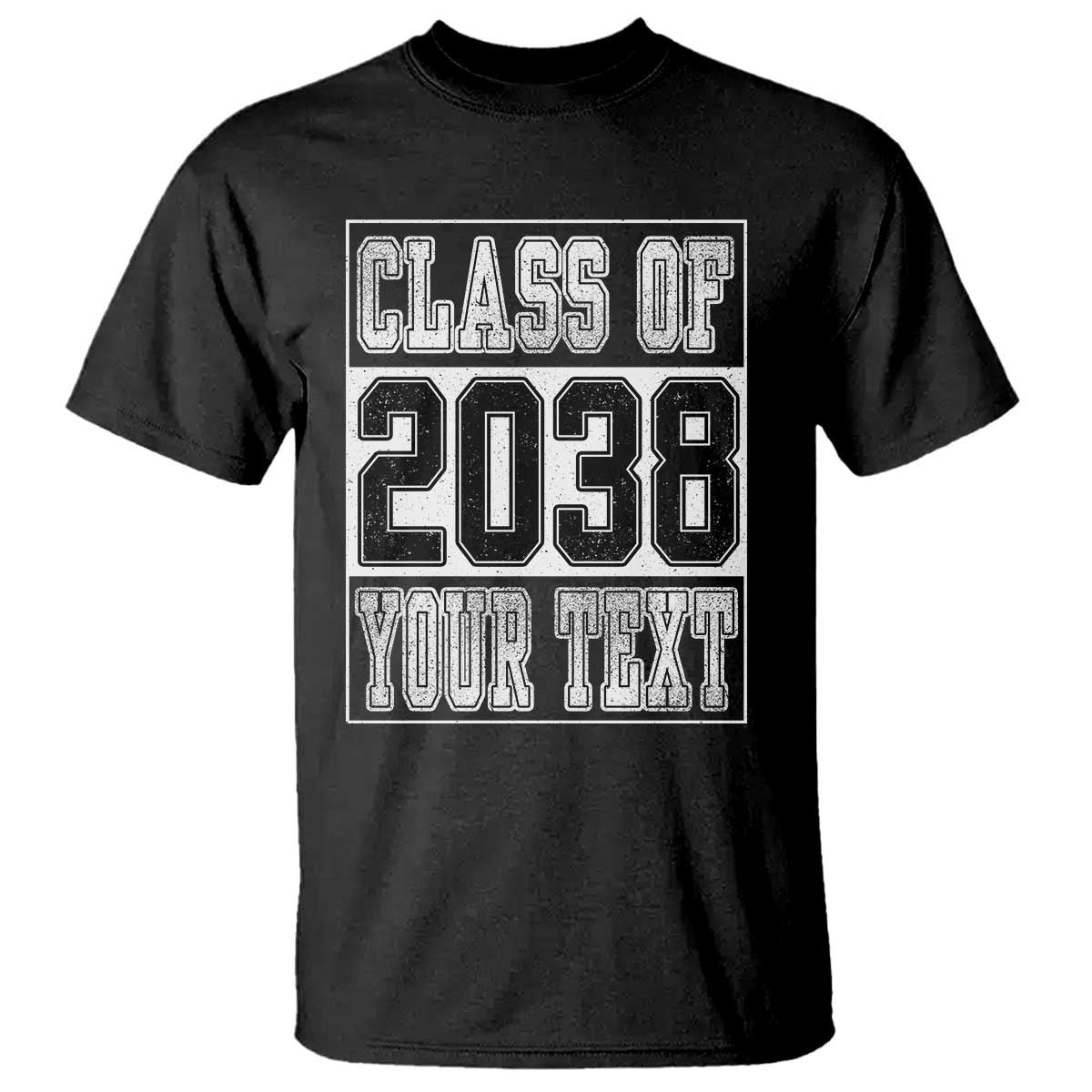 Personalized Class of 2038 T Shirt Custom Name Grow With Me To Graduation TS10 Black Print Your Wear