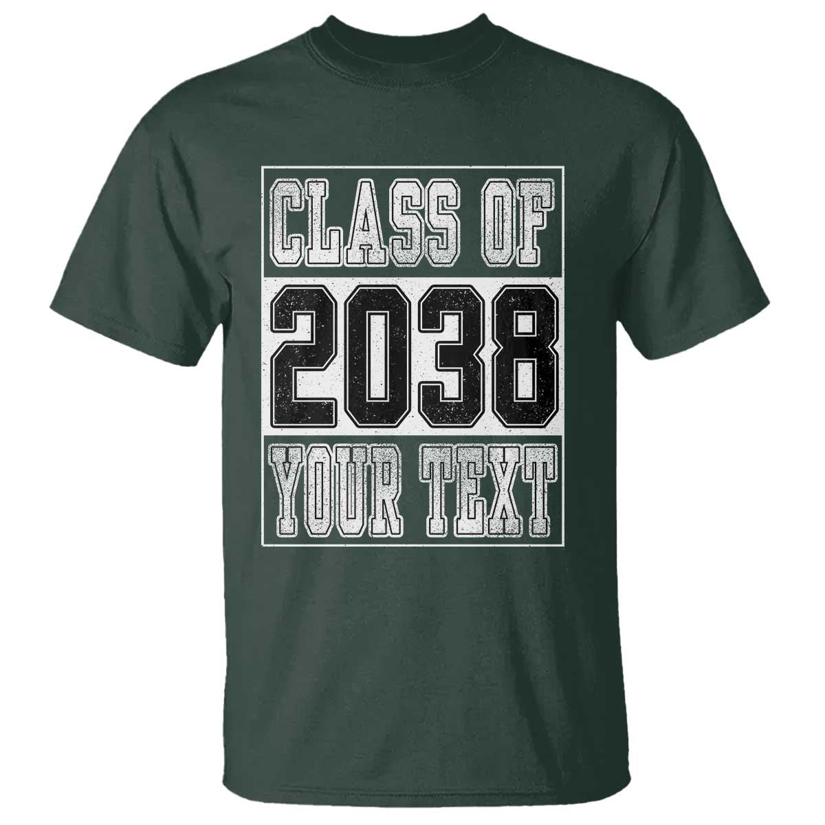Personalized Class of 2038 T Shirt Custom Name Grow With Me To Graduation TS10 Dark Forest Green Print Your Wear