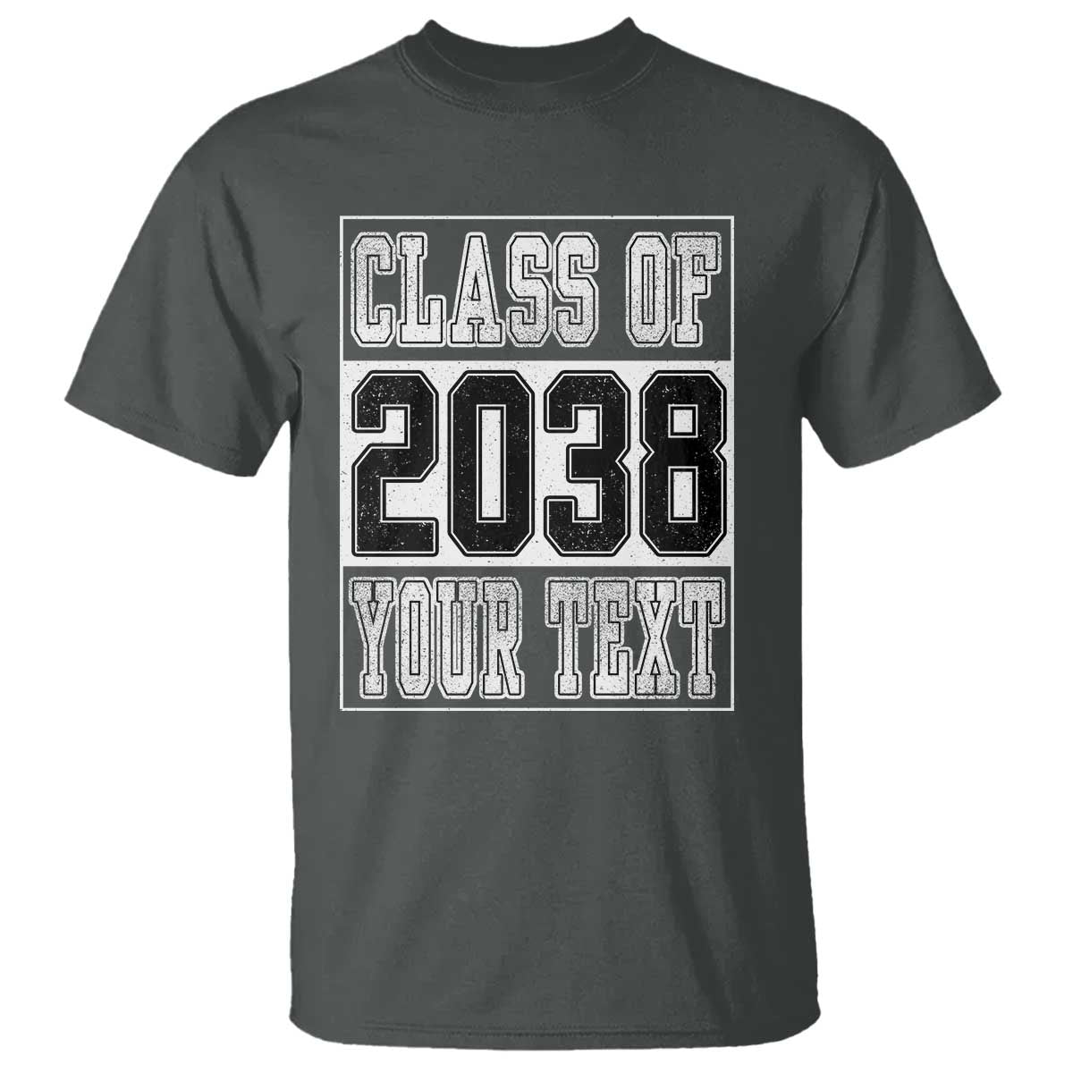 Personalized Class of 2038 T Shirt Custom Name Grow With Me To Graduation TS10 Dark Heather Print Your Wear
