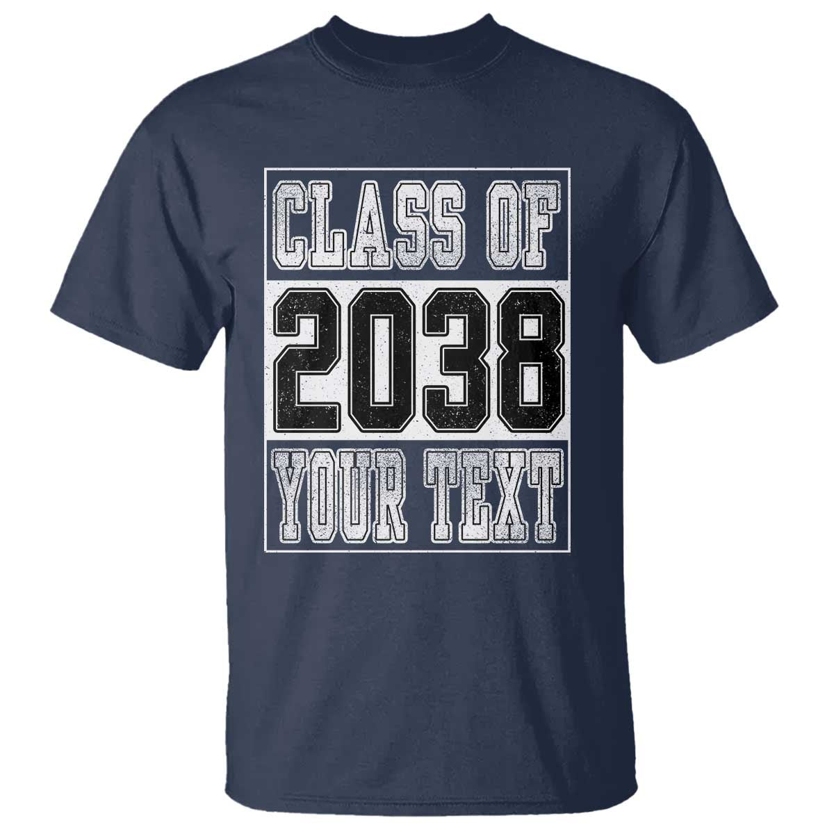 Personalized Class of 2038 T Shirt Custom Name Grow With Me To Graduation TS10 Navy Print Your Wear