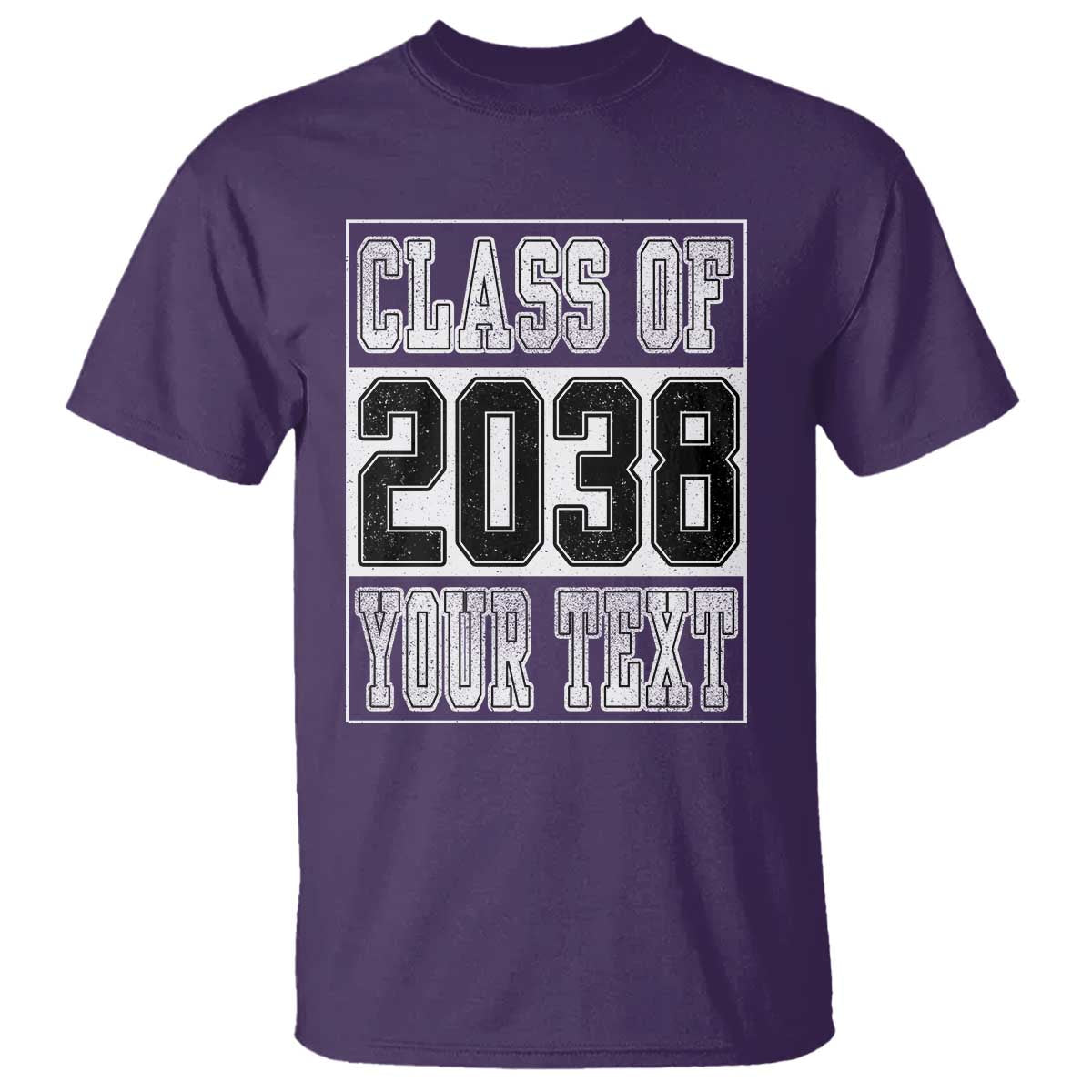 Personalized Class of 2038 T Shirt Custom Name Grow With Me To Graduation TS10 Purple Print Your Wear