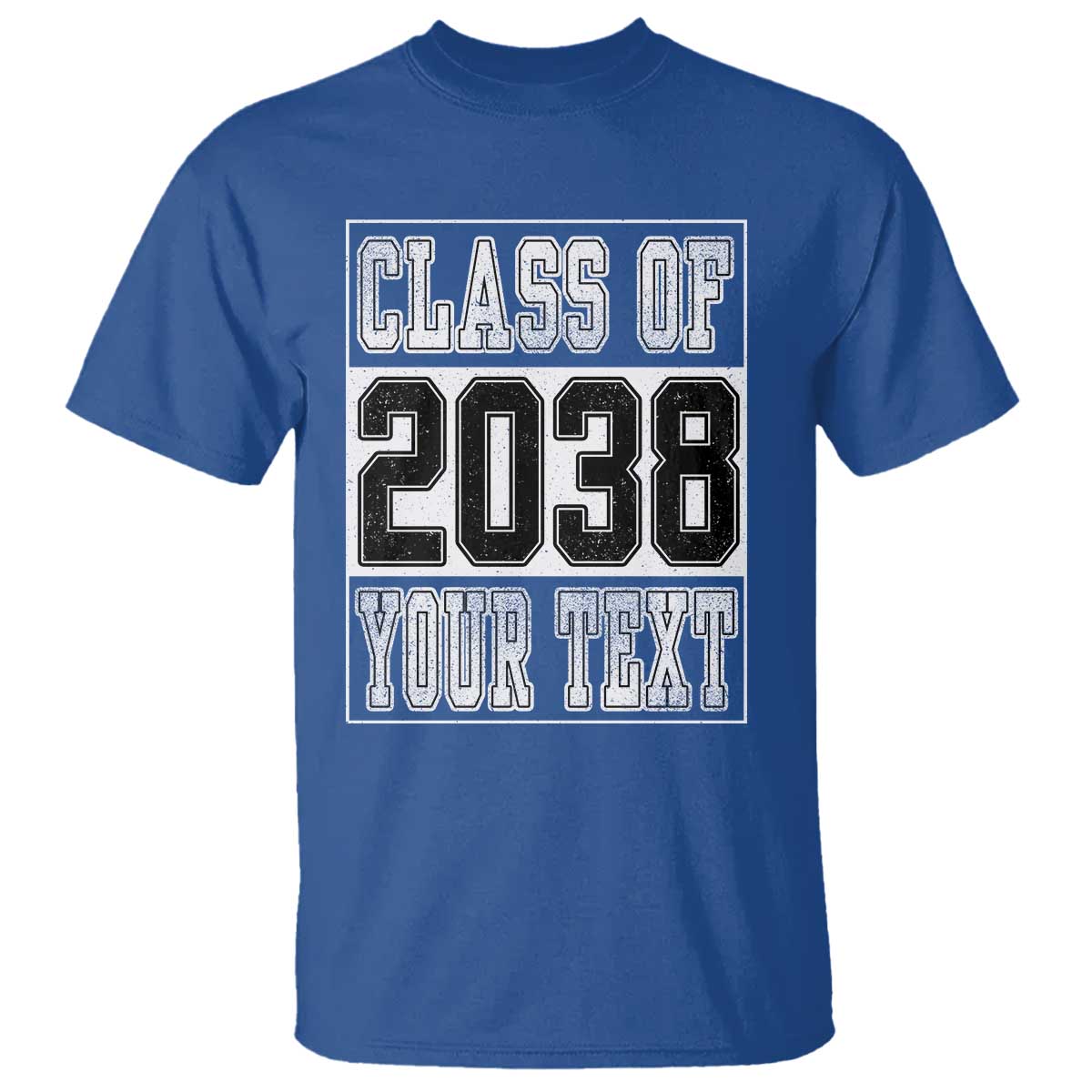 Personalized Class of 2038 T Shirt Custom Name Grow With Me To Graduation TS10 Royal Blue Print Your Wear