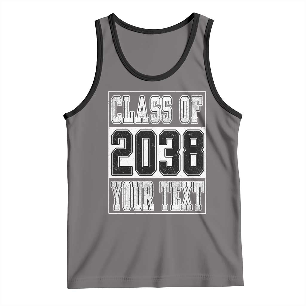 Personalized Class of 2038 Tank Top Custom Name Grow With Me To Graduation TS10 Deep Heather Black Print Your Wear