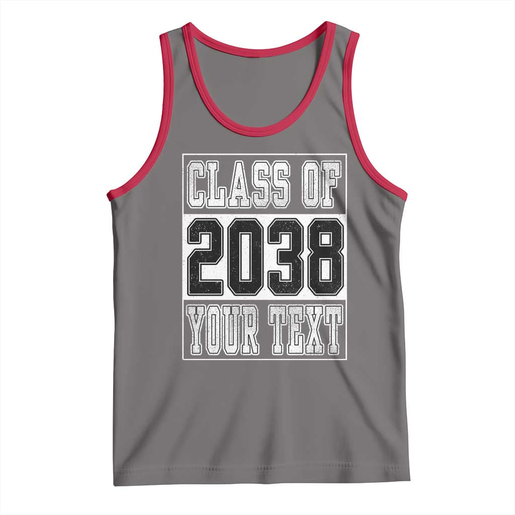 Personalized Class of 2038 Tank Top Custom Name Grow With Me To Graduation TS10 Deep Heather Red Print Your Wear
