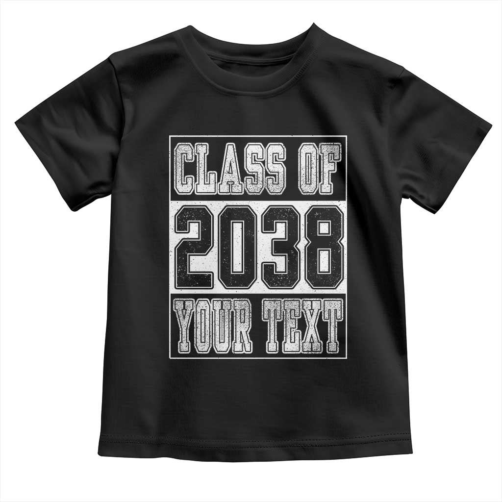 Personalized Class of 2038 Toddler T Shirt Custom Name Grow With Me To Graduation TS10 Black Print Your Wear
