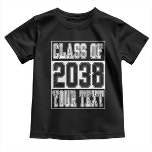 Personalized Class of 2038 Toddler T Shirt Custom Name Grow With Me To Graduation TS10 Black Print Your Wear
