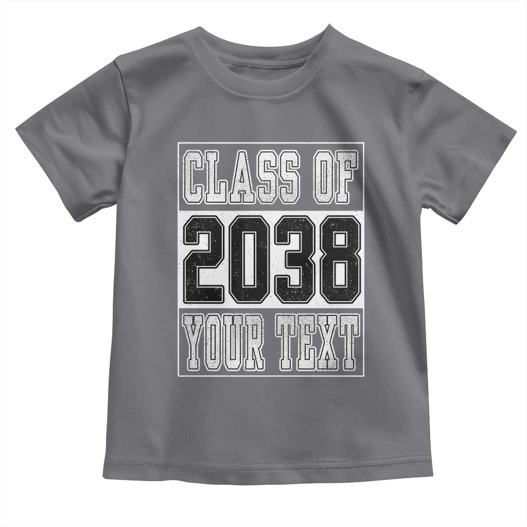 Personalized Class of 2038 Toddler T Shirt Custom Name Grow With Me To Graduation TS10 Charcoal Print Your Wear