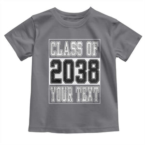 Personalized Class of 2038 Toddler T Shirt Custom Name Grow With Me To Graduation TS10 Charcoal Print Your Wear