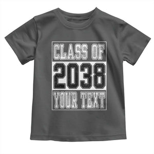 Personalized Class of 2038 Toddler T Shirt Custom Name Grow With Me To Graduation TS10 Dark Heather Print Your Wear