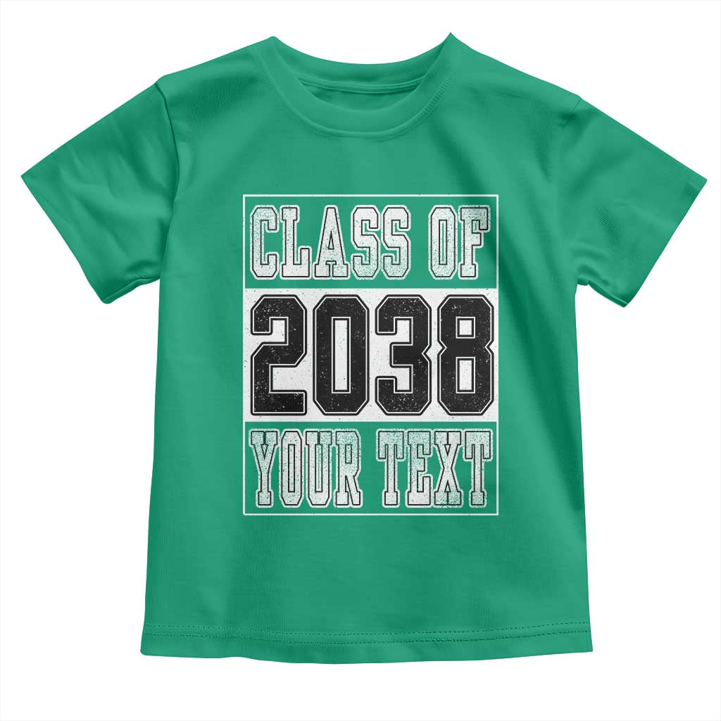 Personalized Class of 2038 Toddler T Shirt Custom Name Grow With Me To Graduation TS10 Irish Green Print Your Wear