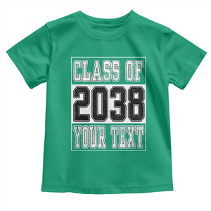 Personalized Class of 2038 Toddler T Shirt Custom Name Grow With Me To Graduation TS10 Irish Green Print Your Wear