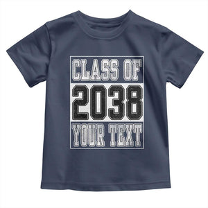 Personalized Class of 2038 Toddler T Shirt Custom Name Grow With Me To Graduation TS10 Navy Print Your Wear