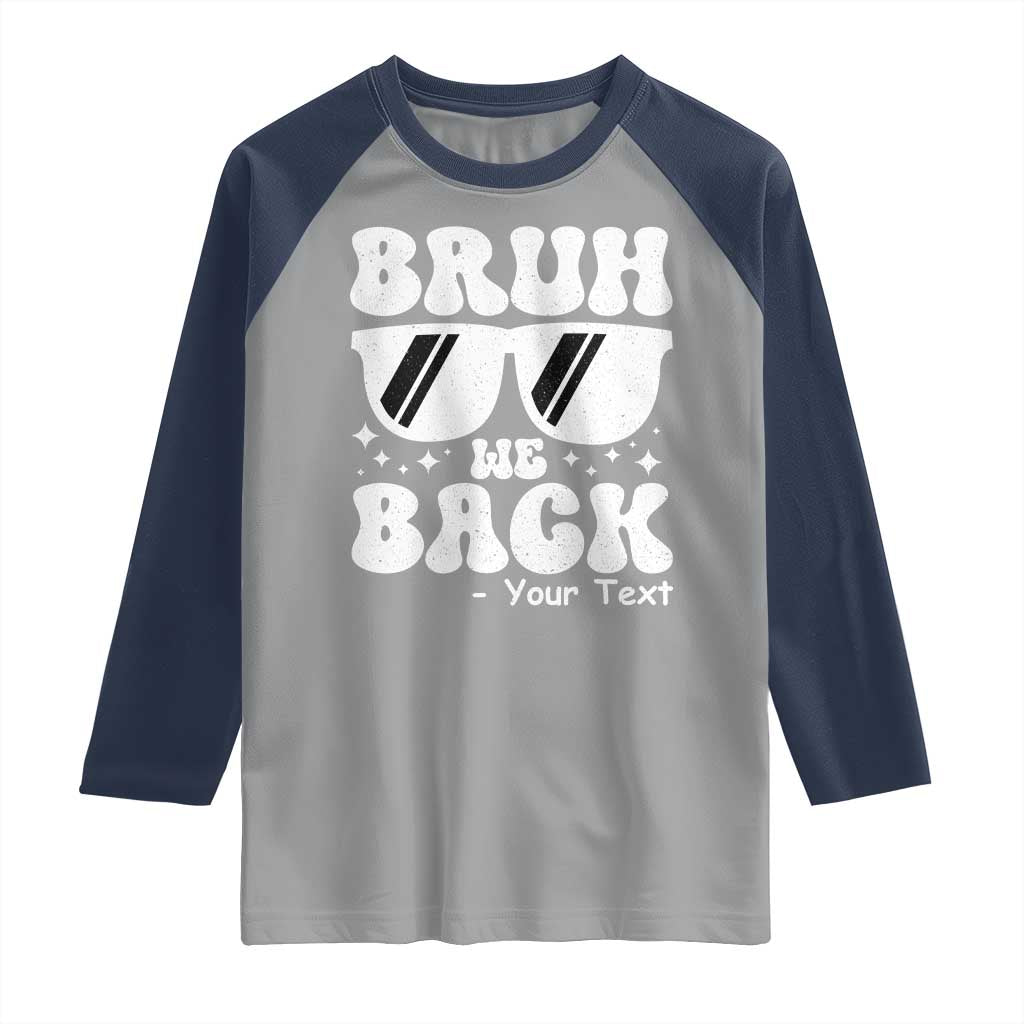 Personalized Back To School Raglan Shirt Custom Name Happy First Day Of School TS10 Sport Gray Navy Print Your Wear