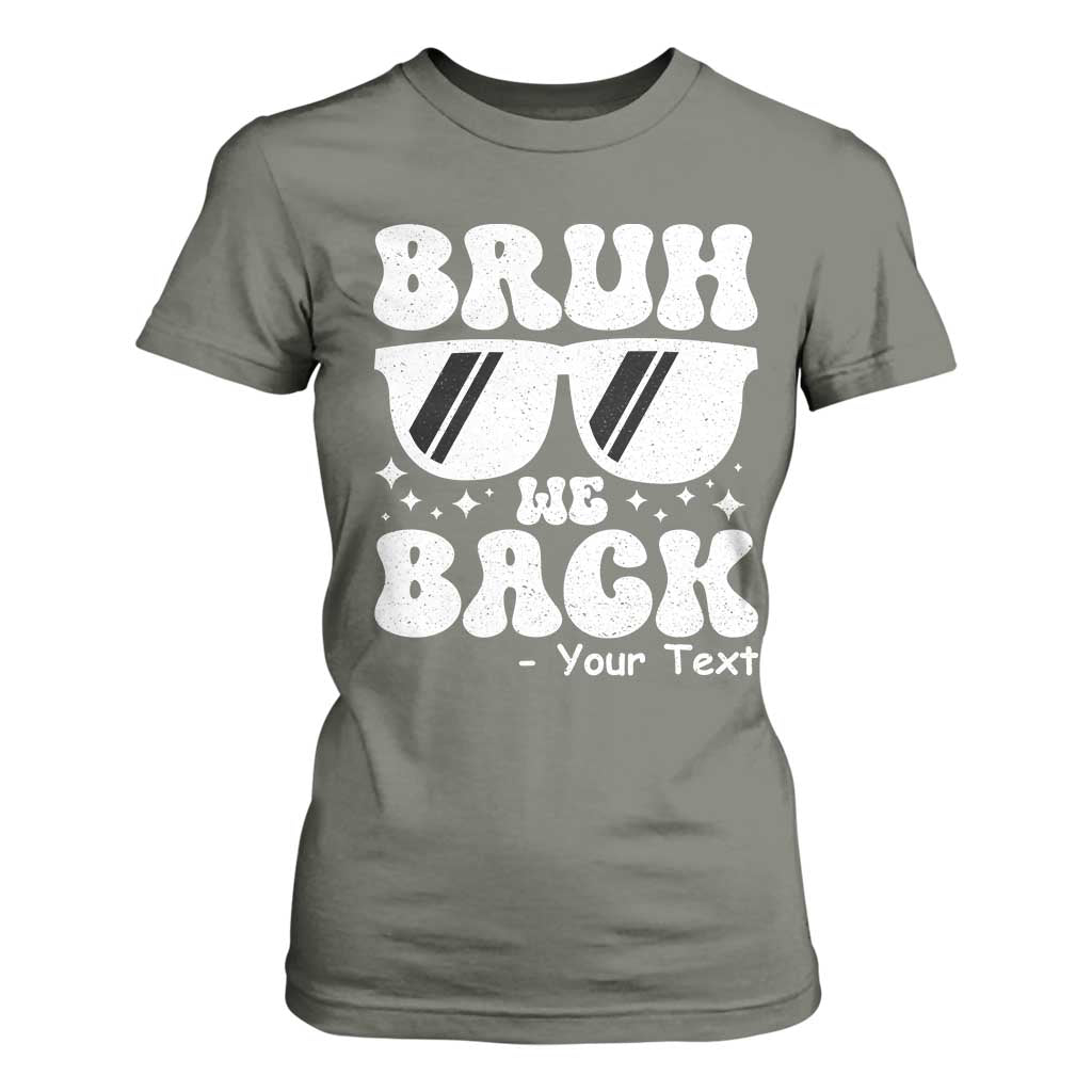 Personalized Back To School T Shirt For Women Custom Name Happy First Day Of School TS10 Military Green Print Your Wear