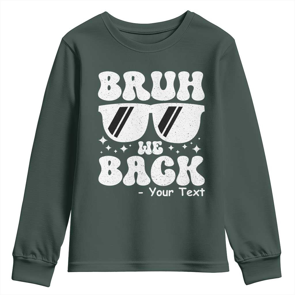 Personalized Back To School Youth Sweatshirt Custom Name Happy First Day Of School TS10 Dark Forest Green Print Your Wear