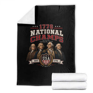 Funny Founding Fathers USA 250th Anniversary Throw Blanket 1776 Championship Parody American Flag Vintage Patriotic Humor