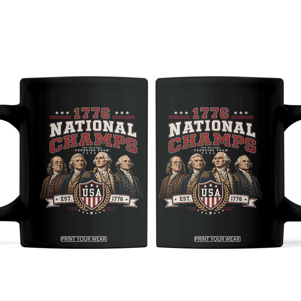 Funny Founding Fathers USA 250th Anniversary Coffee Mug 1776 Championship Parody American Flag Vintage Patriotic Humor